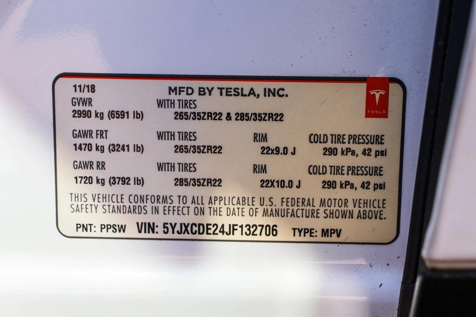 2018 TESLA MODEL X - Image 30