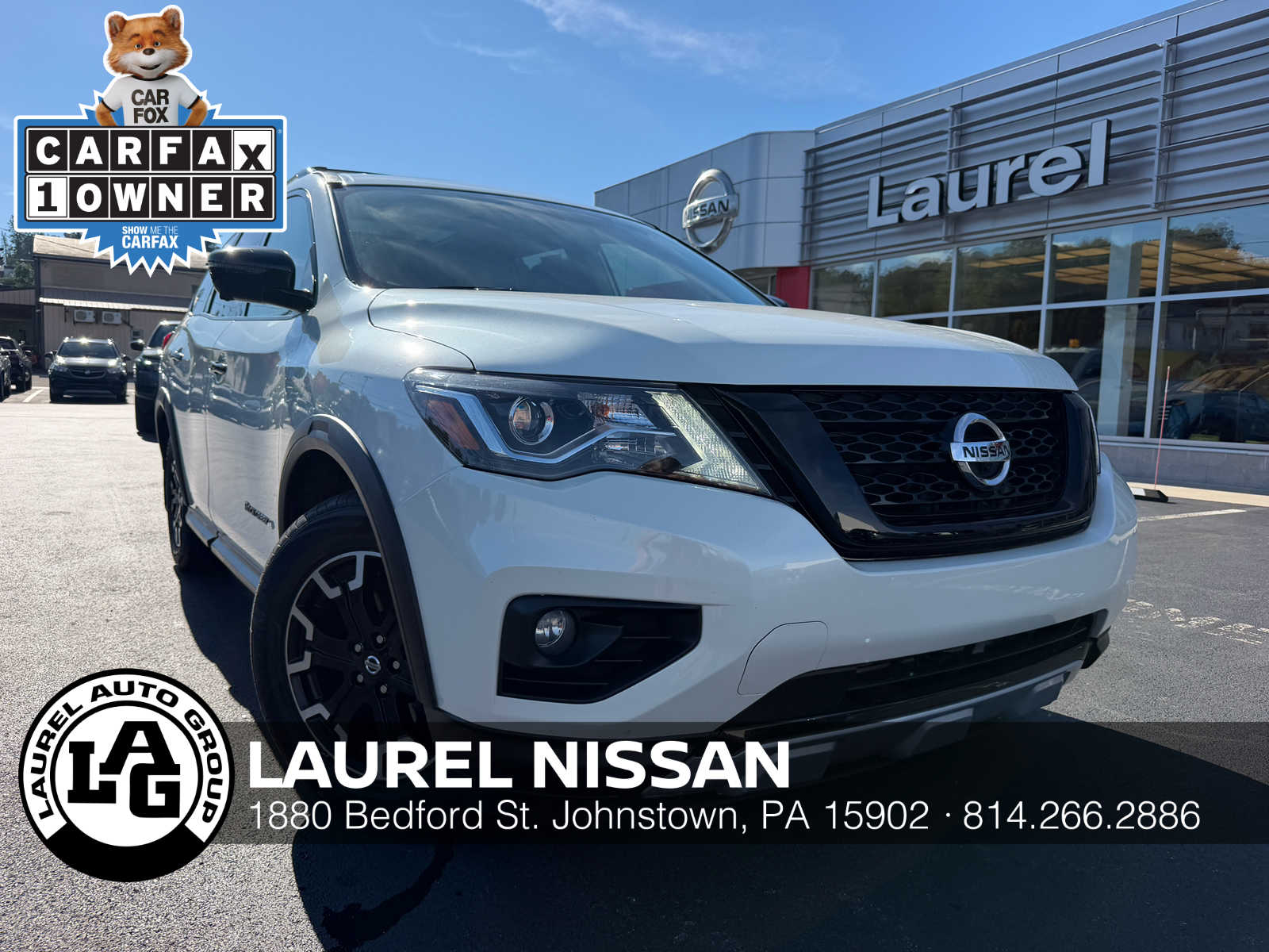 Used 2019 Nissan Pathfinder SL with VIN 5N1DR2MM8KC640521 for sale in Johnstown, PA