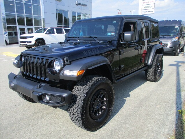 Used 2023 Jeep Wrangler 4-Door Willys Sport with VIN 1C4HJXDG0PW652754 for sale in Latrobe, PA