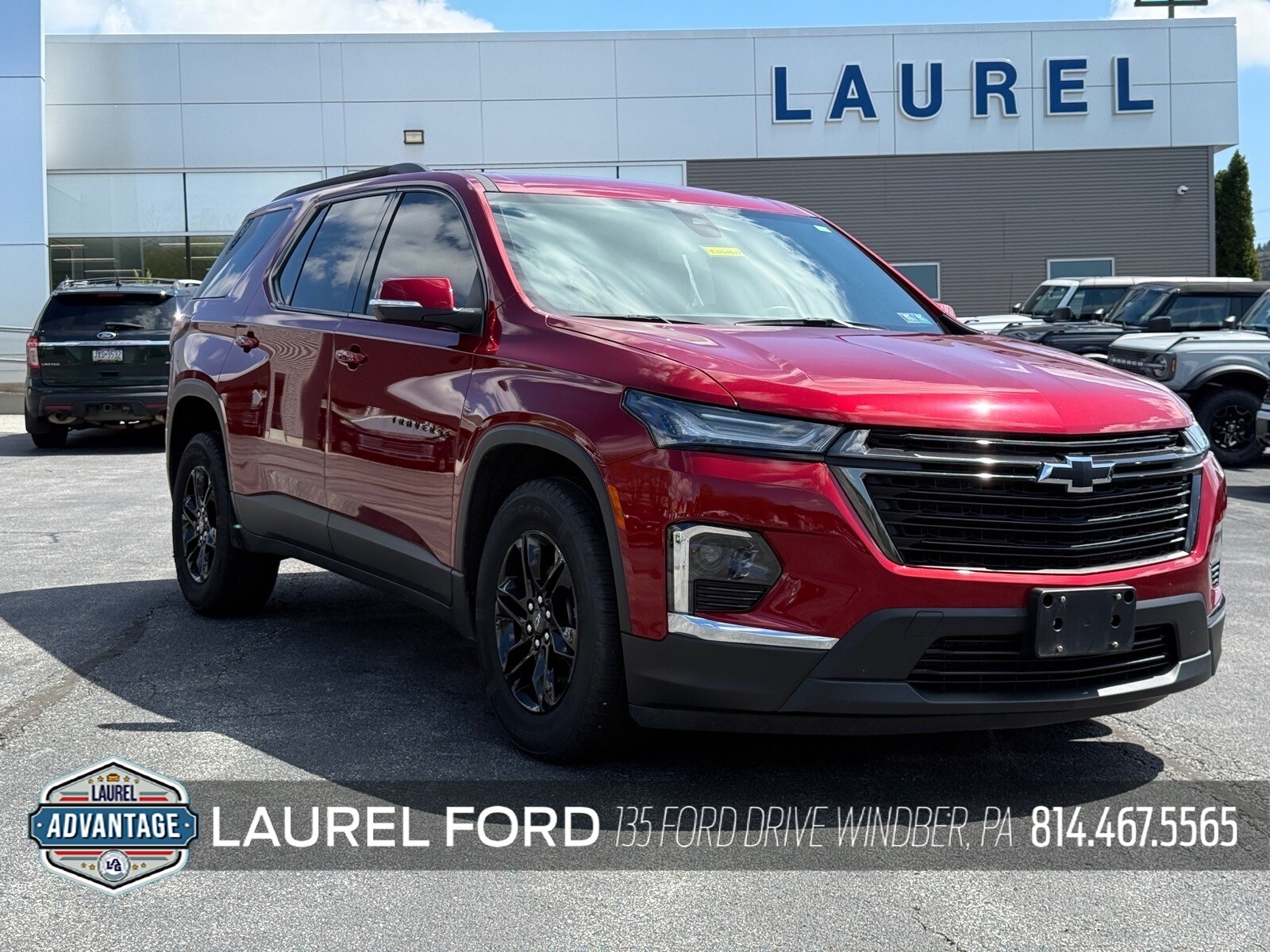 CHERRY RED 2022 Chevrolet Traverse LT Cloth AWD SUV / Crossover Four-Wheel Drive Automatic