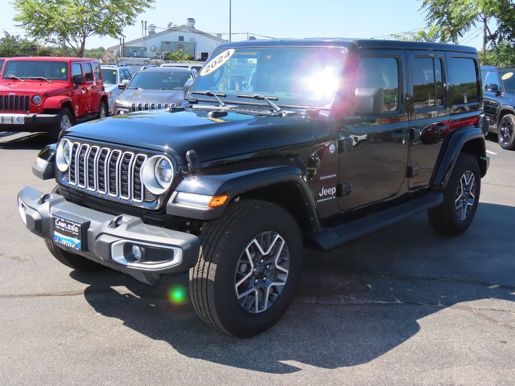 Used 2024 Jeep Wrangler 4-Door Sahara with VIN 1C4PJXEN6RW129380 for sale in Woburn, MA