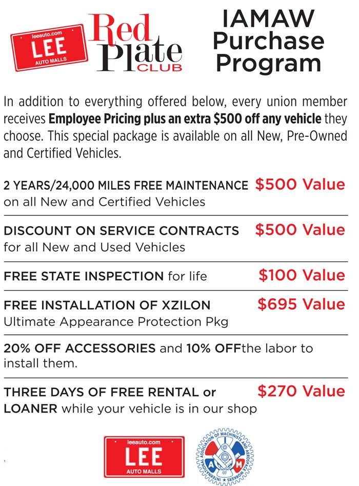 IAMAW Purchase Program Lee Auto Malls