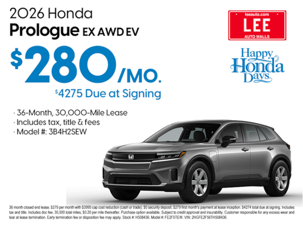 New 2025 Honda Prologue EX SUV