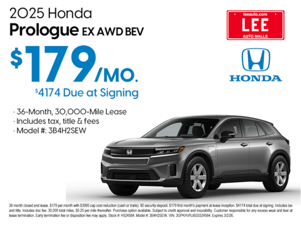 New 2025 Honda Prologue EX SUV