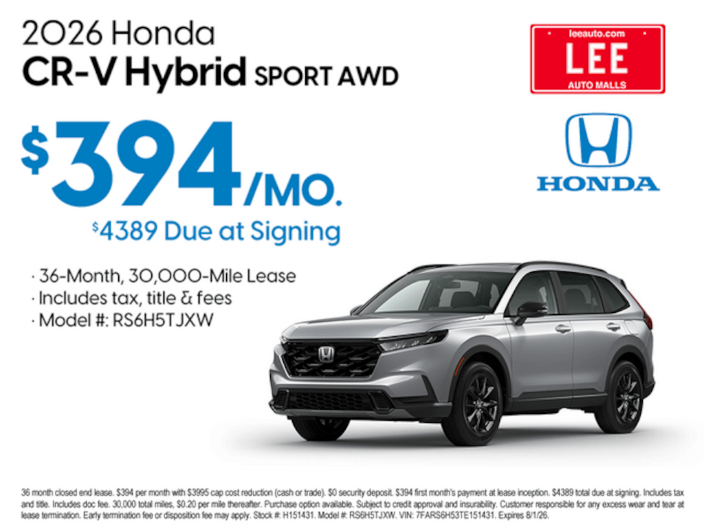 New 2026 Honda CR-V Hybrid Sport-L SUV