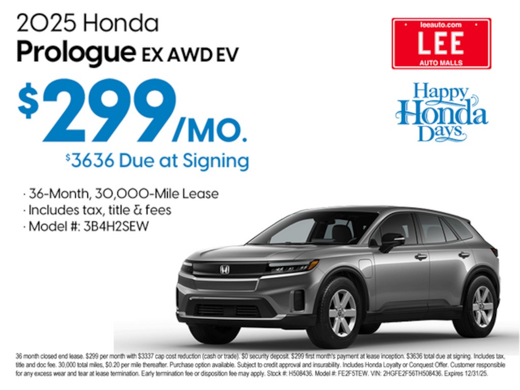 New 2025 Honda Prologue EX SUV