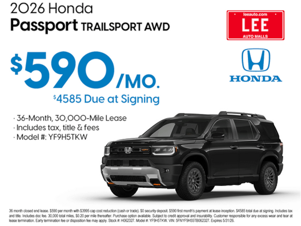 New 2026 Honda Passport TrailSport SUV