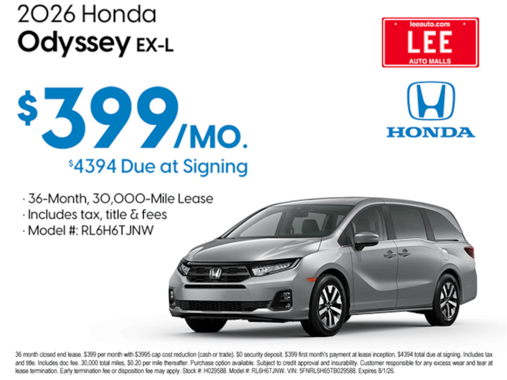 New 2026 Honda Odyssey EX-L Van Passenger
