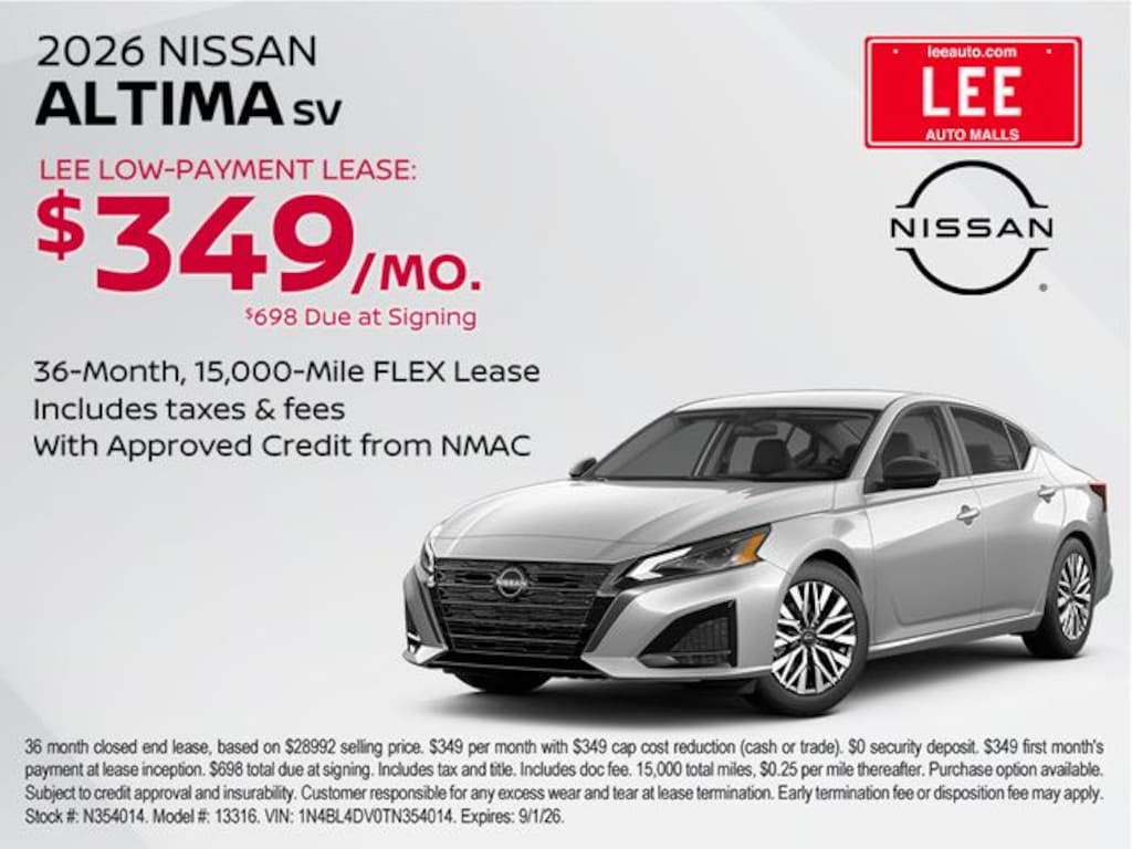 New 2026 Nissan Altima SV Sedan