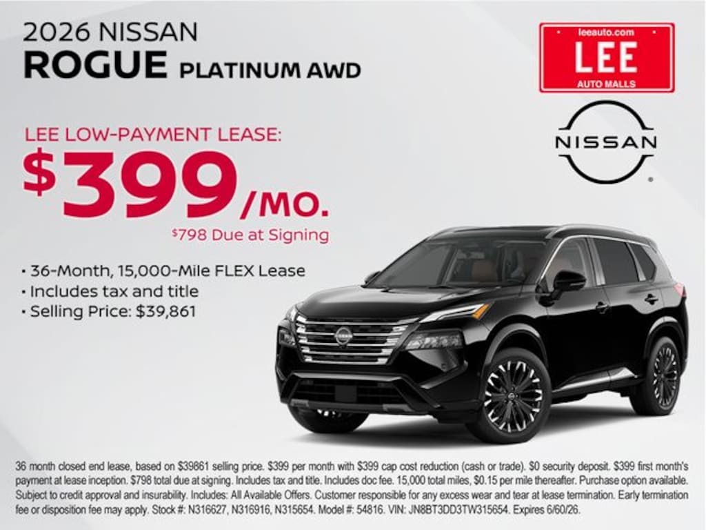 New 2026 Nissan Rogue Platinum SUV