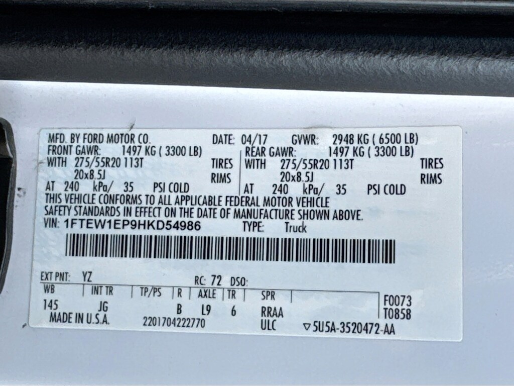 Used 2017 Ford F-150 Truck SuperCrew Cab