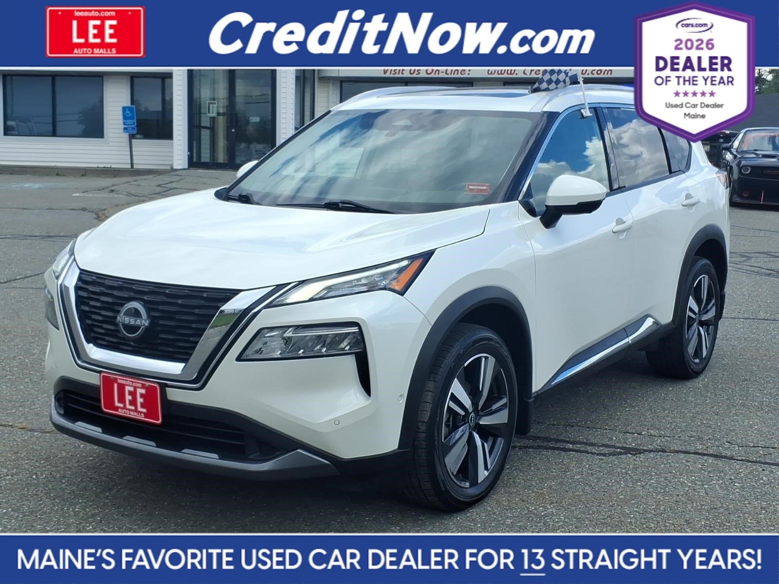 Pearl White 2023 Nissan Rogue SUV / Crossover All-Wheel Drive Continuously Variable Transmission