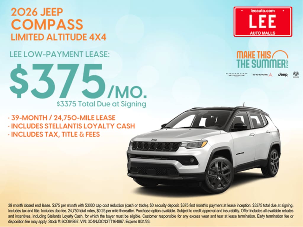 New 2026 Jeep Compass LIMITED ALTITUDE 4X4 Sport Utility