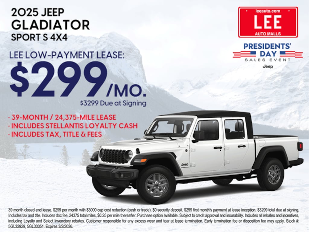 New 2026 Jeep Gladiator SPORT S 4X4 Pickup