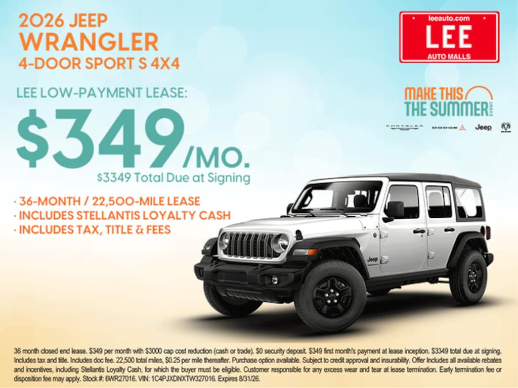 New 2026 Jeep Wrangler 4-DOOR SPORT S Sport Utility