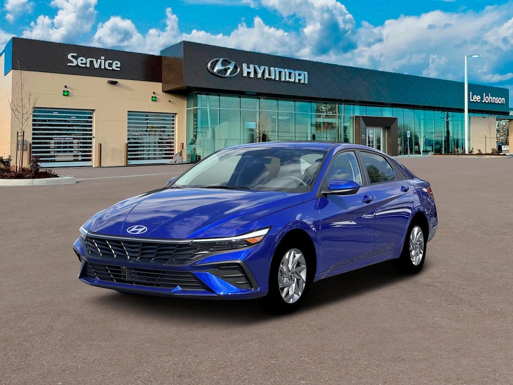 New 2026 Hyundai Elantra Hybrid Blue Sedan