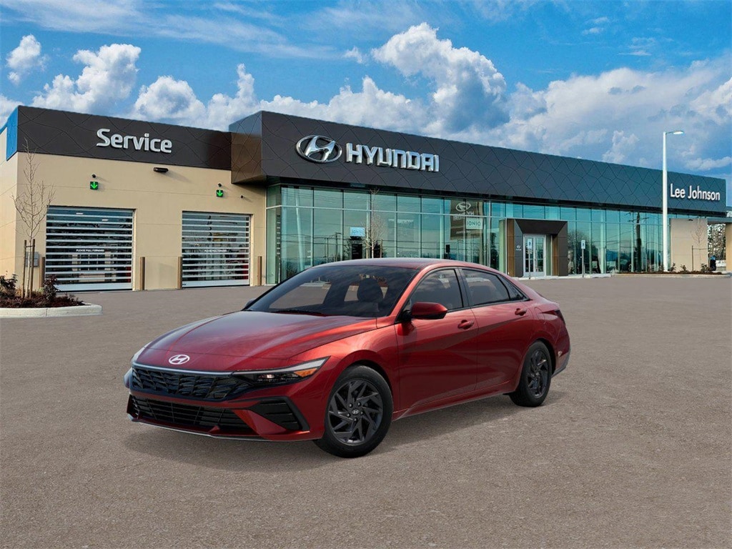 New 2026 Hyundai Elantra Hybrid Blue Sedan