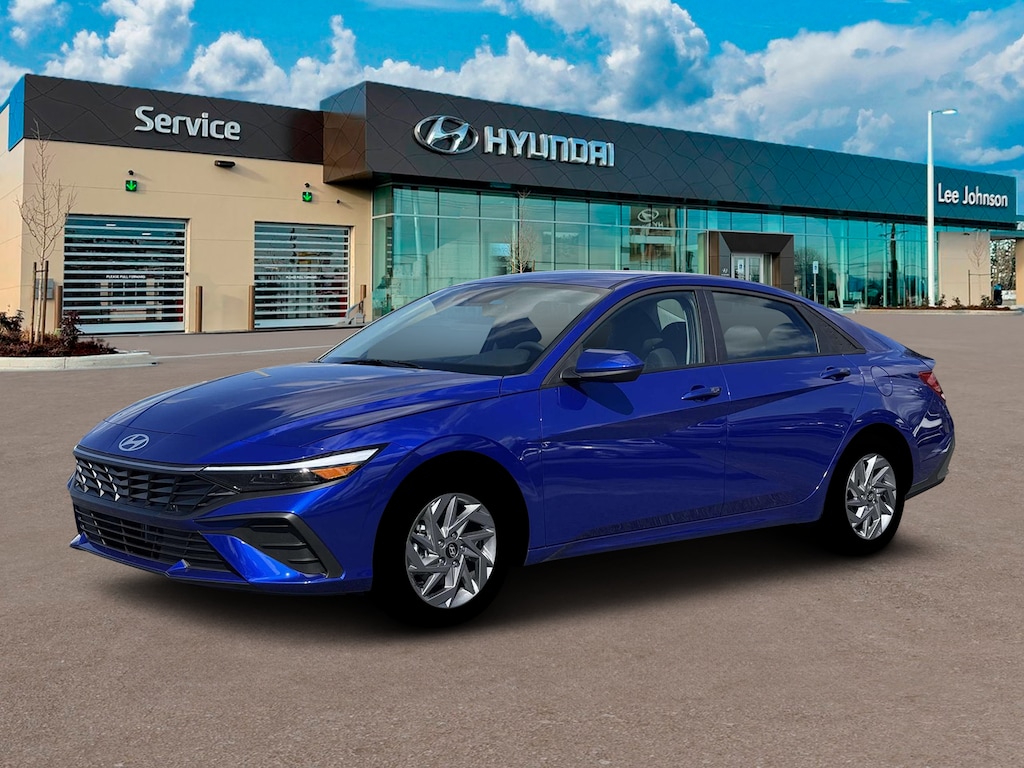 New 2026 Hyundai Elantra Hybrid Blue Sedan