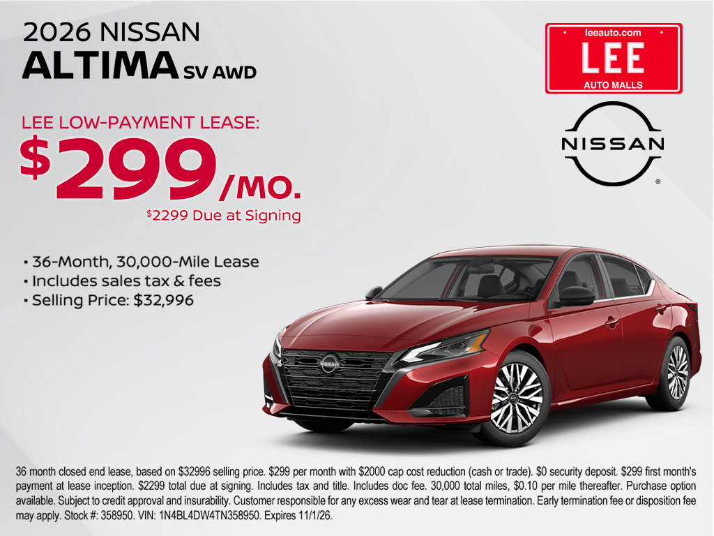 New 2026 Nissan Altima SV Sedan