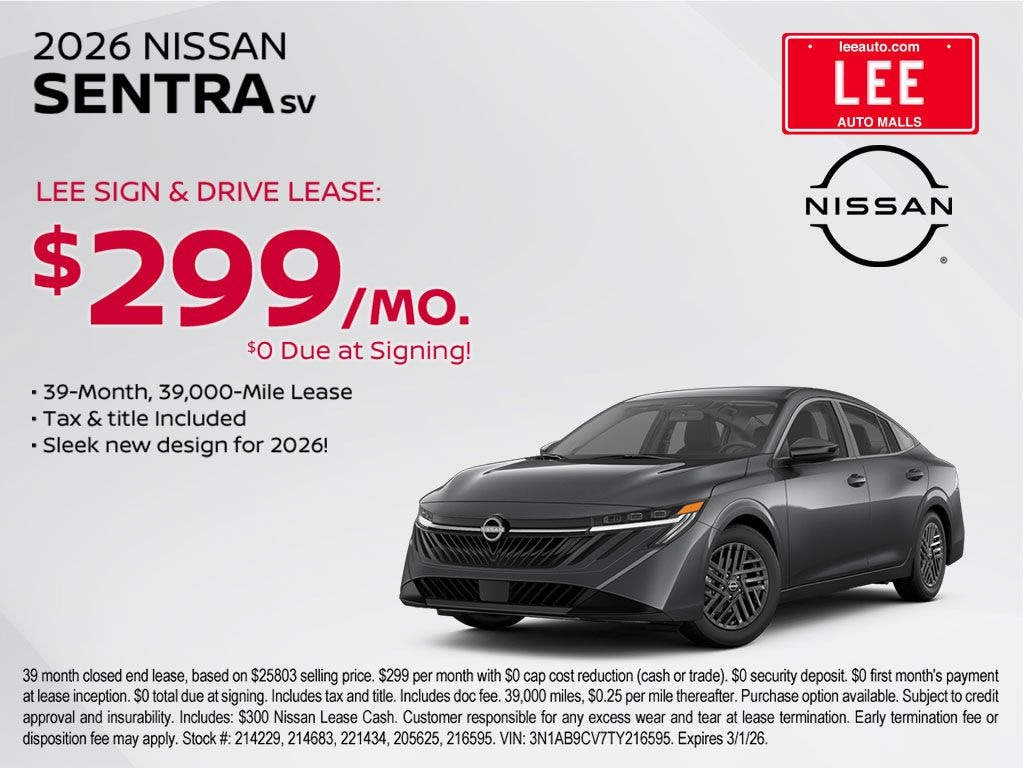 New 2026 Nissan Sentra S Sedan