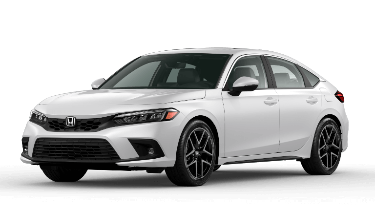 2022 Honda Civic Hatchback Sport Touring in Platinum White exterior