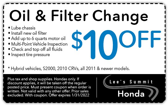 Oil & Filter Change Special | Lee's Summit Honda