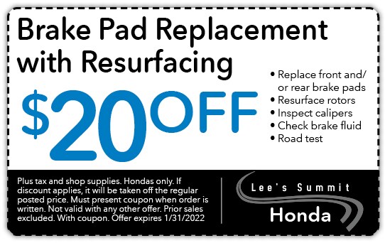 Brake Pad Replacment with Resurfacing Special | Lee's Summit Honda