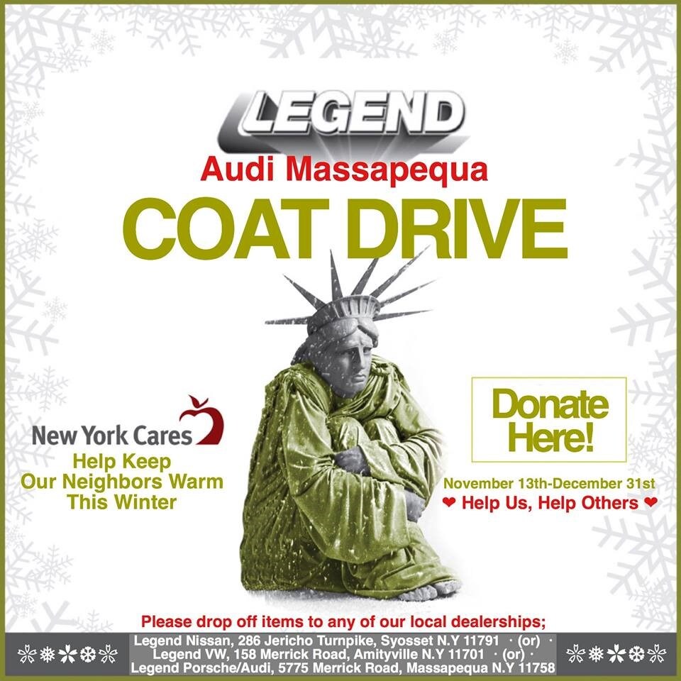 New York Cares Coat Drive at Audi Massapequa Audi Massapequa