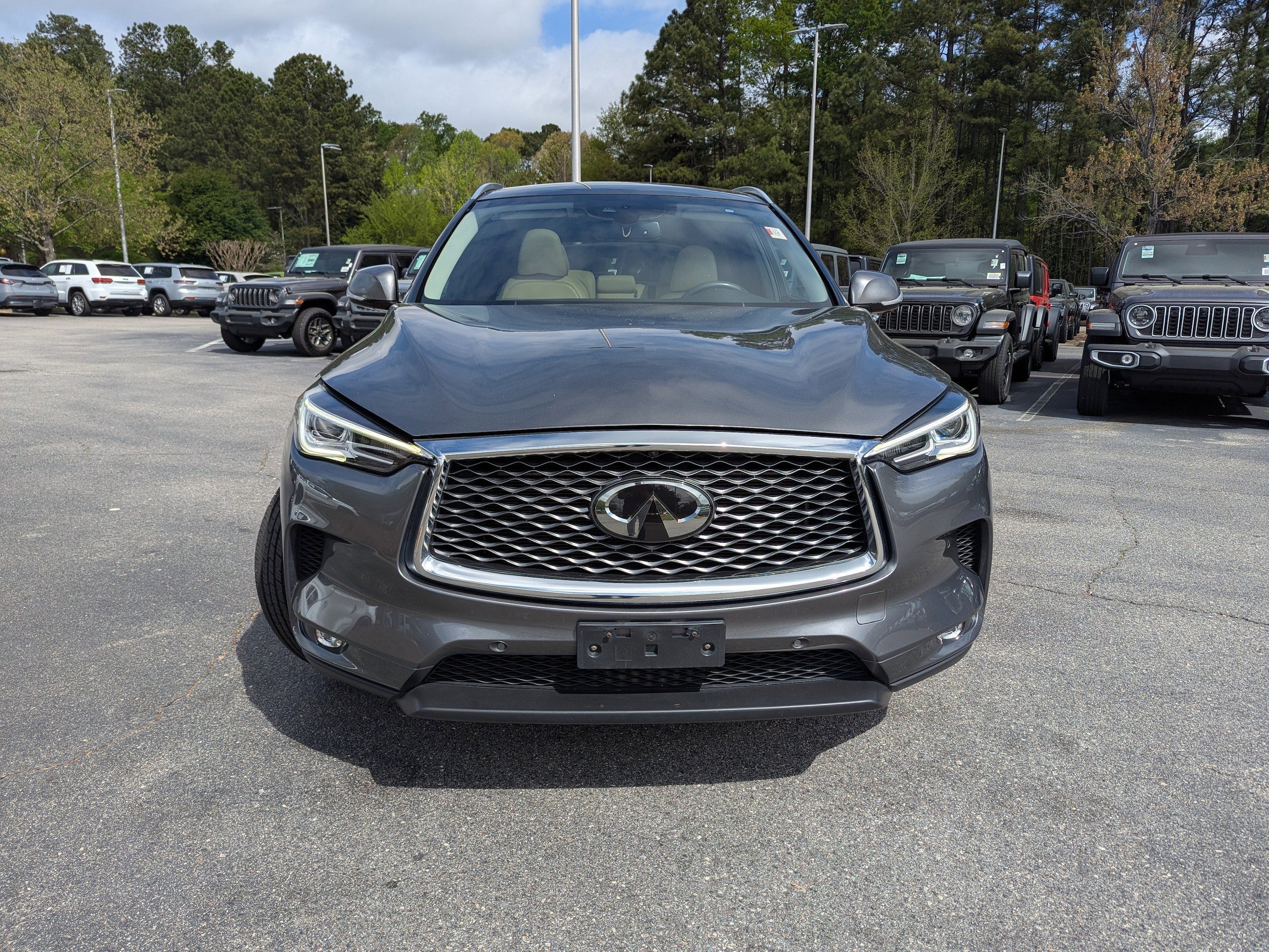 Used 2019 INFINITI QX50 Essential with VIN 3PCAJ5M3XKF107046 for sale in Apex, NC