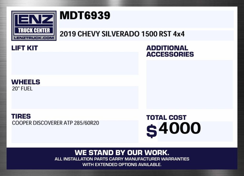 Used 2019 Chevrolet Silverado 1500 4x4 Crew Cab RST Truck