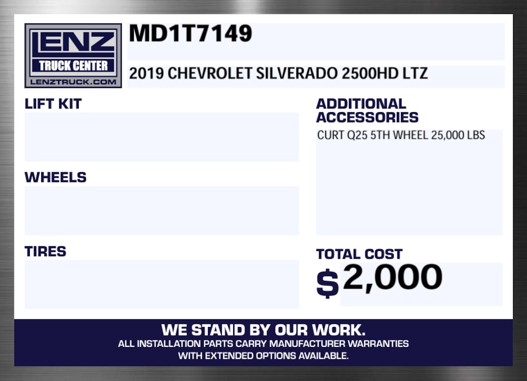 Used 2019 Chevrolet Silverado 2500HD 4x4 Crew Cab LTZ Truck