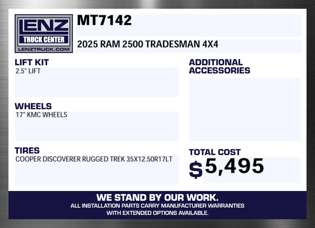 Used 2025 Ram 2500 4x4 Regular Cab Tradesman Truck