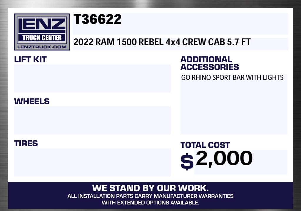Used 2022 Ram 1500 4x4 Crew Cab Rebel Truck