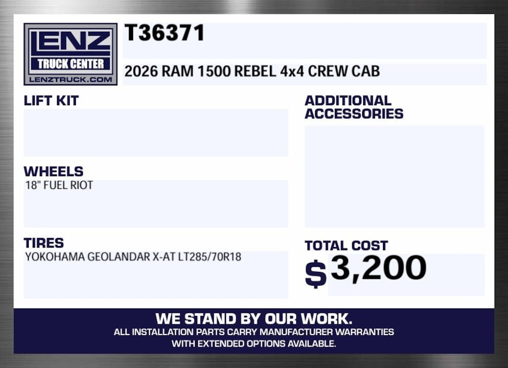 Used 2026 Ram 1500 4x4 Crew Cab Rebel Truck