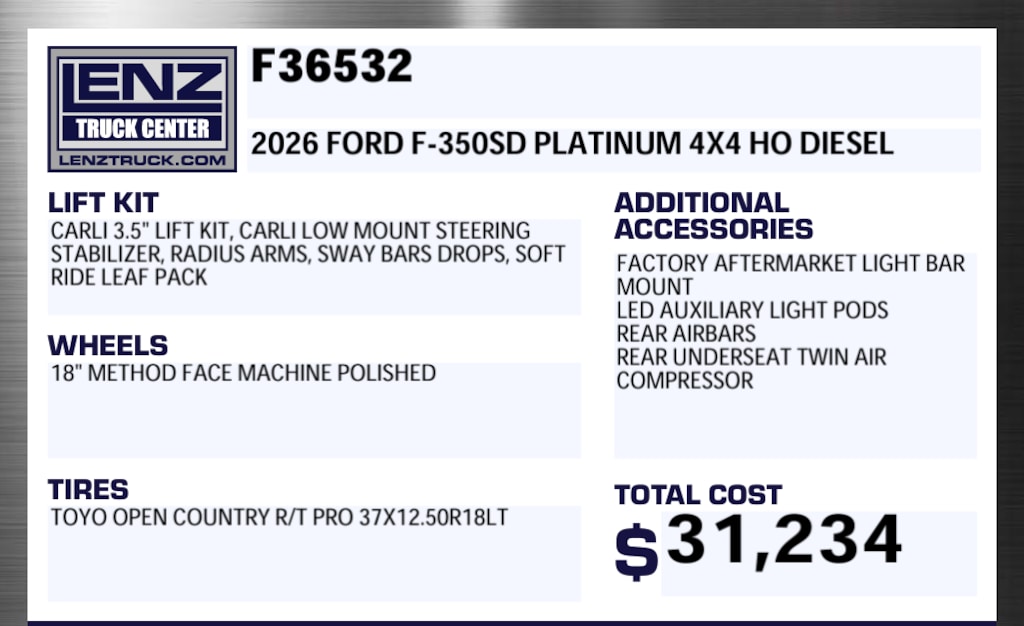 Used 2026 Ford F-350SD 4x4 Crew Cab Platinum SRW Truck