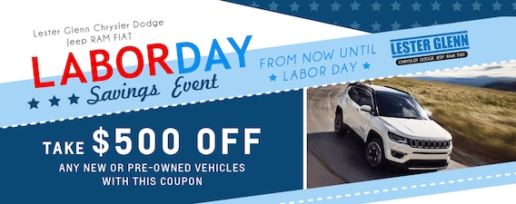 Lester Glenn Jeep >> Lester Glenn Chrysler Dodge Jeep Ram Fiat Labor Day Savings Lester Glenn Jeep >> Lester Glenn Chrysler Dodge Jeep Ram Fiat Labor Day Savings