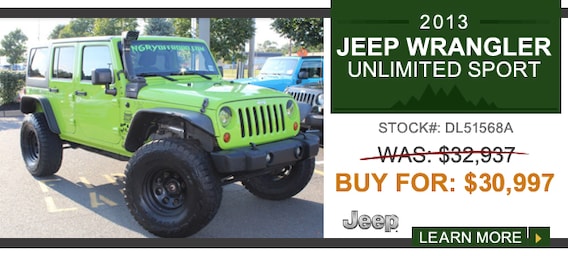 Lester Glenn Jeep Pre-Owned Wrangler Specials | Lester Glenn Chrysler,  Dodge, Jeep, Ram, FIAT