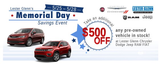 Lester Glenn Jeep >> Lester Glenn Memorial Day Savings Event Lester Glenn Lester Glenn Jeep >> Lester Glenn Memorial Day Savings Event Lester Glenn
