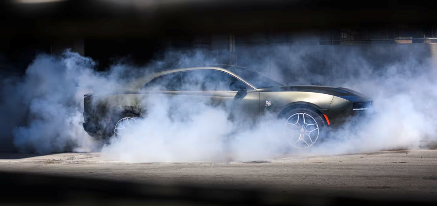 2027 Dodge Charger doing a burnout
