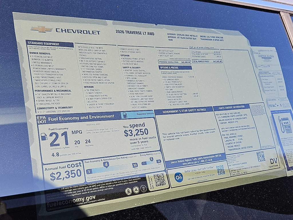 New 2026 Chevrolet Traverse AWD LT