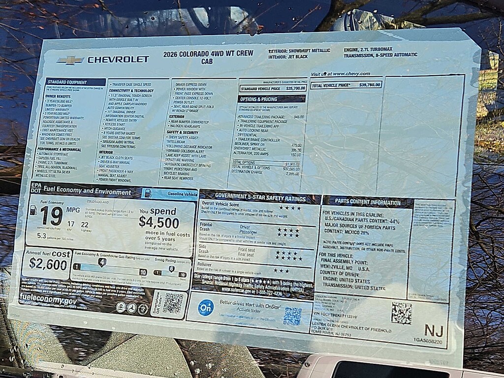 New 2026 Chevrolet Colorado 4WD Work Truck Crew Cab Crew Cab