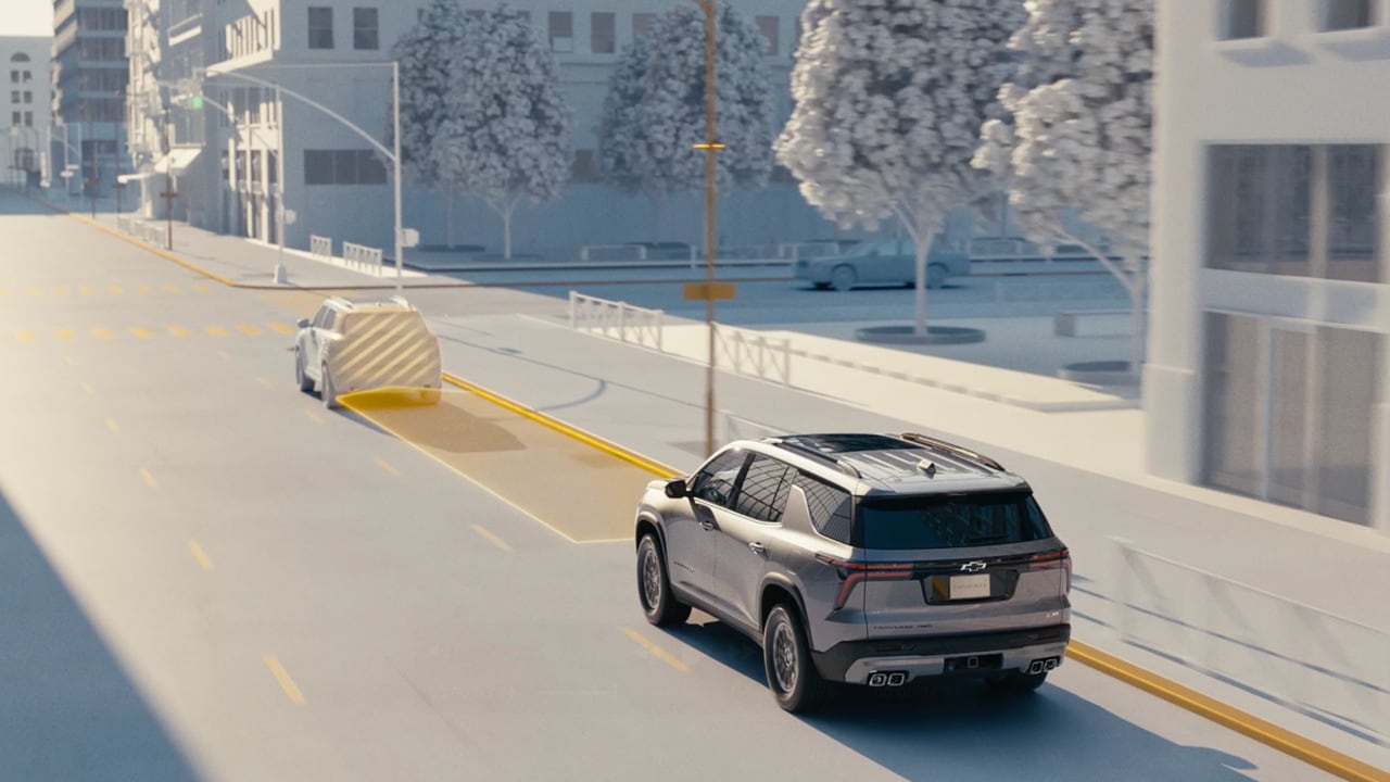 Safety Features of the 2026 Chevrolet Traverse in display with automatic emergency braking