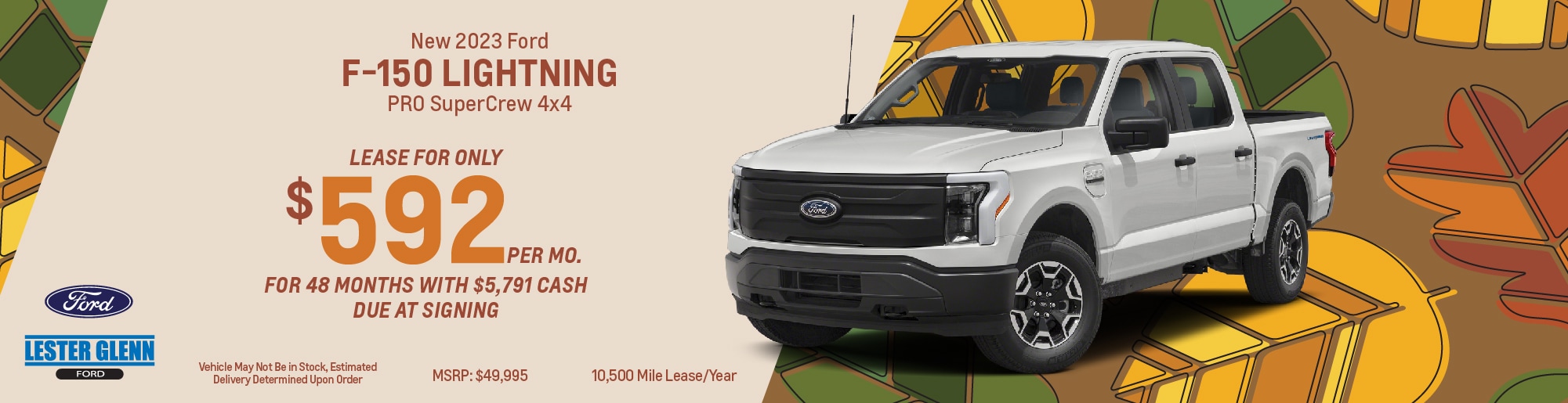 2023 Ford F150 Lightning PRO Lease & Finance Specials Lester Glenn