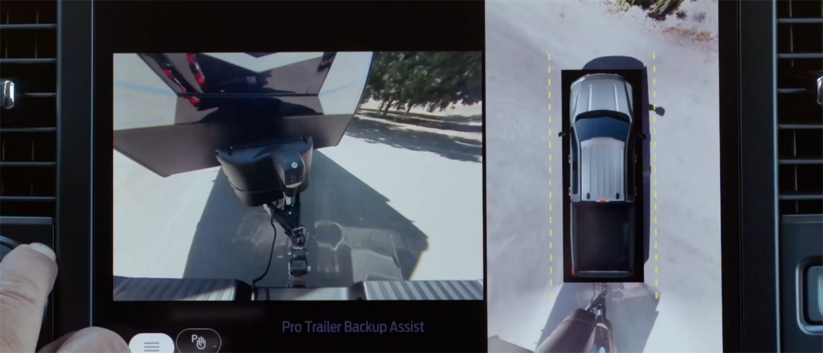 2027 Ford SuperDuty Backup Camera View on Dashboard