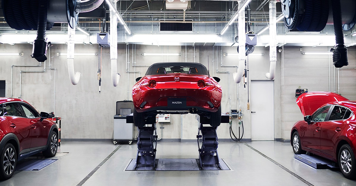 Mazda Miata in Mazda Service Bay