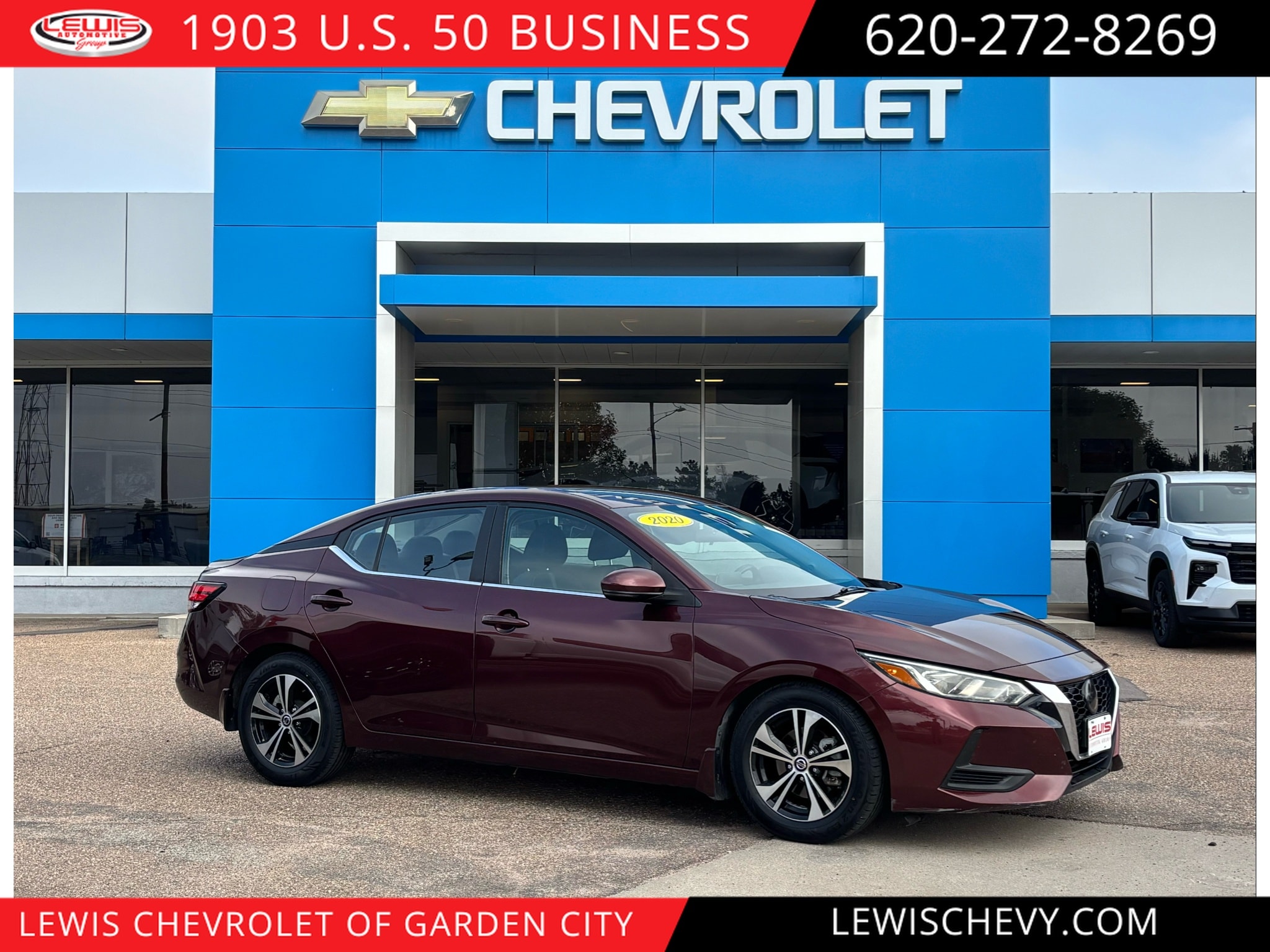 Used 2020 Nissan Sentra SV with VIN 3N1AB8CV1LY232463 for sale in Garden City, KS