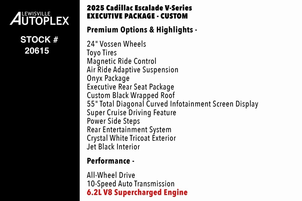Used 2025 CADILLAC Escalade-V V-Series SUV