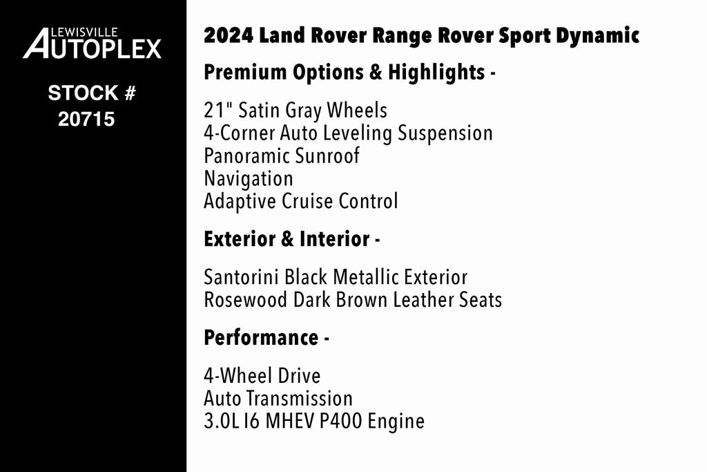 Used 2024 Land Rover Range Rover Sport Dynamic SE SUV