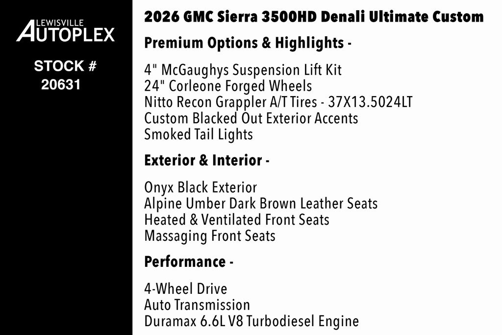 Used 2026 GMC Sierra 3500HD Denali Ultimate Truck Crew Cab