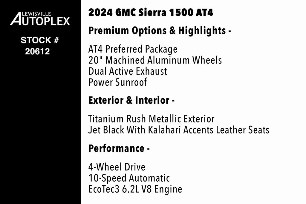 Used 2024 GMC Sierra 1500 AT4 Truck Crew Cab